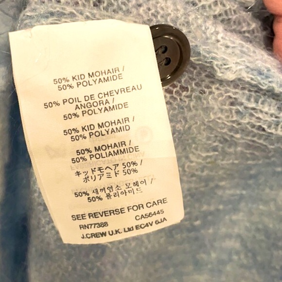 Like NEW J Crew Angora Mohair Sky Blue Cardigan - Picture 6 of 6